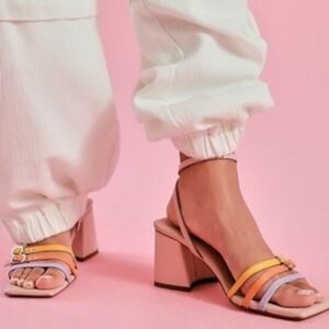 NEW Free People Nikki Strappy Black Heel Sandals